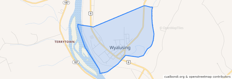 Mapa de ubicacion de Wyalusing.
