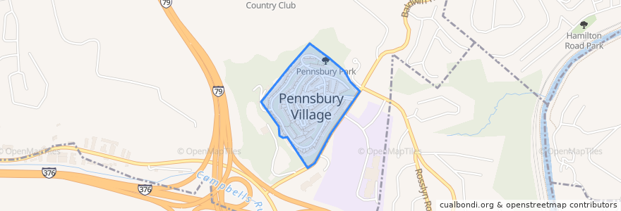 Mapa de ubicacion de Pennsbury Village.