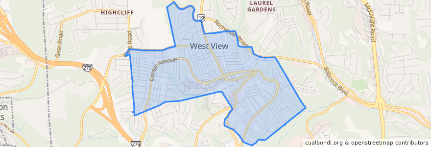 Mapa de ubicacion de West View.