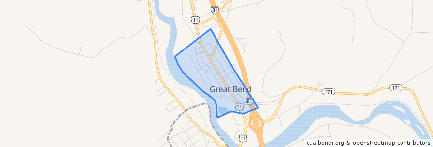 Mapa de ubicacion de Great Bend.