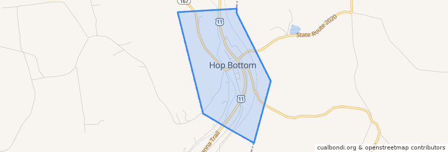 Mapa de ubicacion de Hop Bottom.