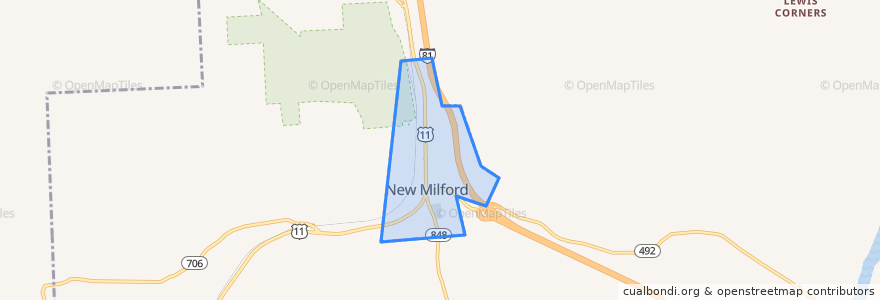 Mapa de ubicacion de New Milford.