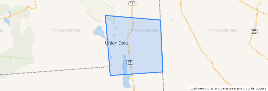 Mapa de ubicacion de Union Dale.