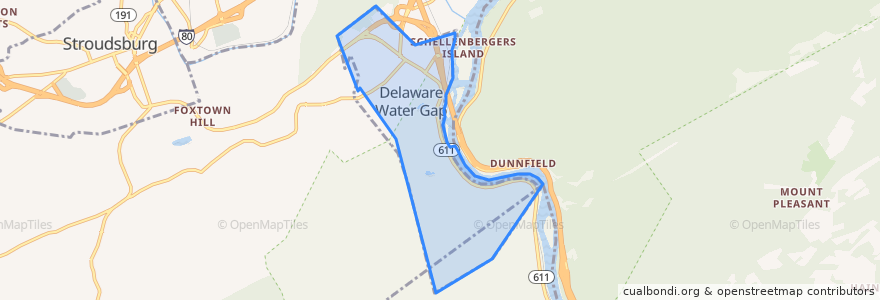 Mapa de ubicacion de Delaware Water Gap.
