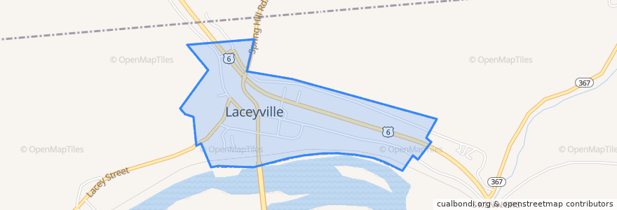 Mapa de ubicacion de Laceyville.