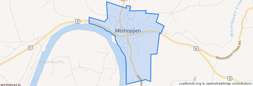 Mapa de ubicacion de Meshoppen.