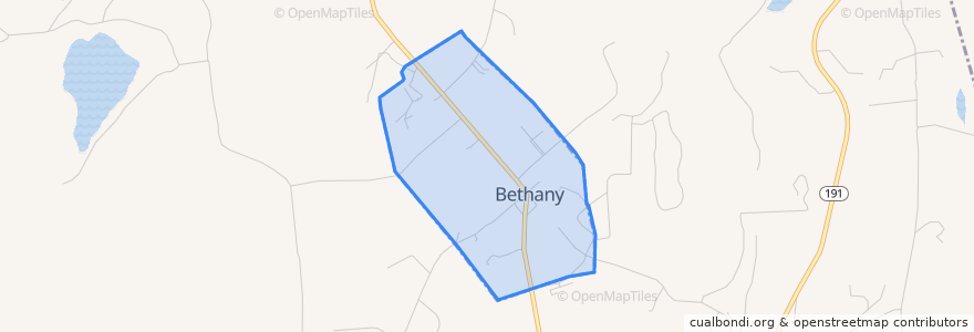 Mapa de ubicacion de Bethany.