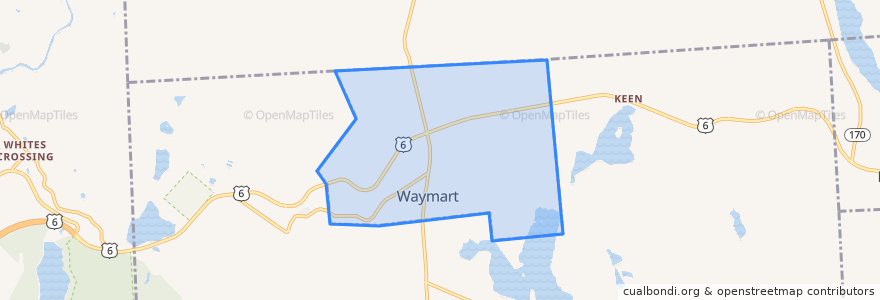 Mapa de ubicacion de Waymart.