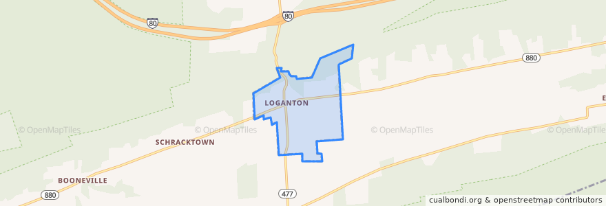 Mapa de ubicacion de Loganton.