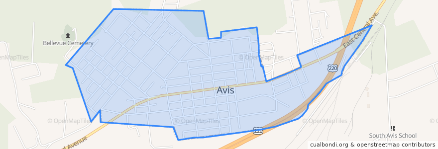 Mapa de ubicacion de Avis.