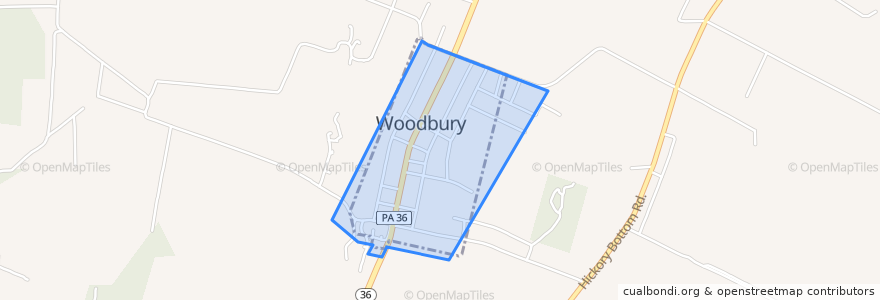 Mapa de ubicacion de Woodbury.