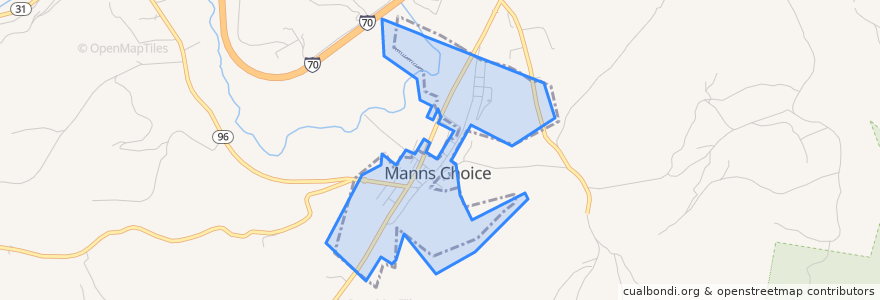 Mapa de ubicacion de Manns Choice.