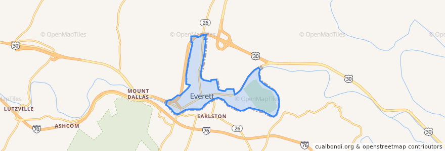 Mapa de ubicacion de Everett.