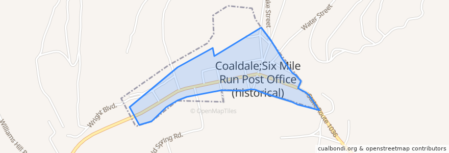 Mapa de ubicacion de Coaldale.