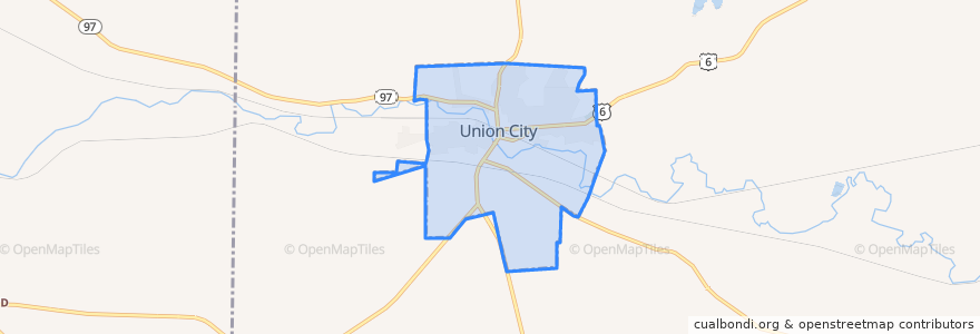 Mapa de ubicacion de Union City.