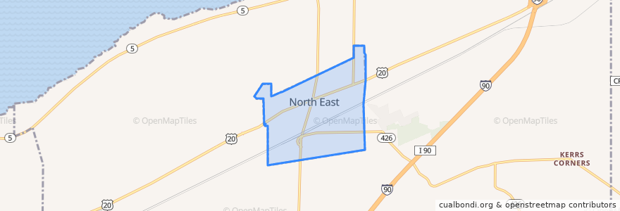 Mapa de ubicacion de North East.