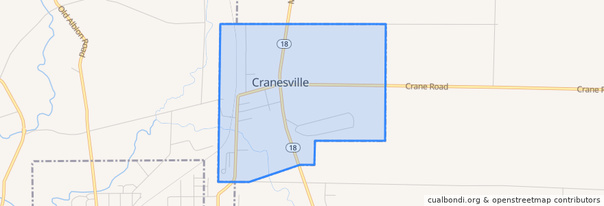 Mapa de ubicacion de Cranesville.