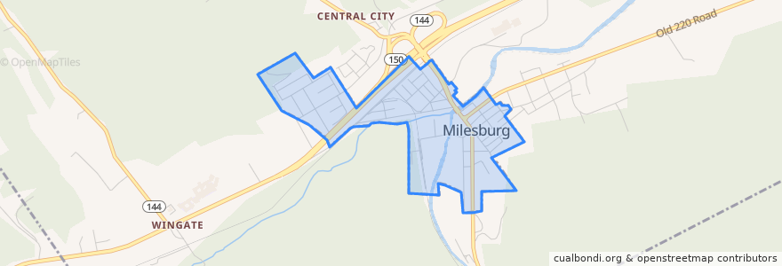 Mapa de ubicacion de Milesburg.