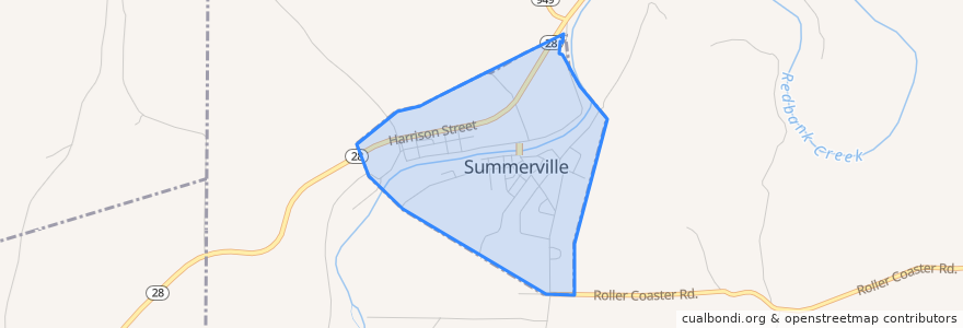 Mapa de ubicacion de Summerville.