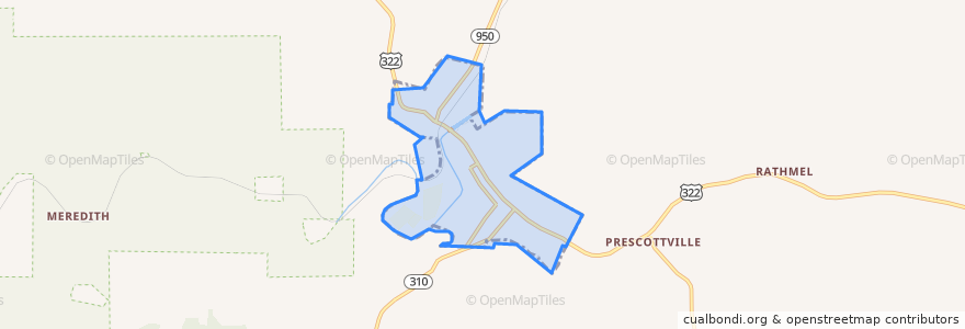 Mapa de ubicacion de Reynoldsville.
