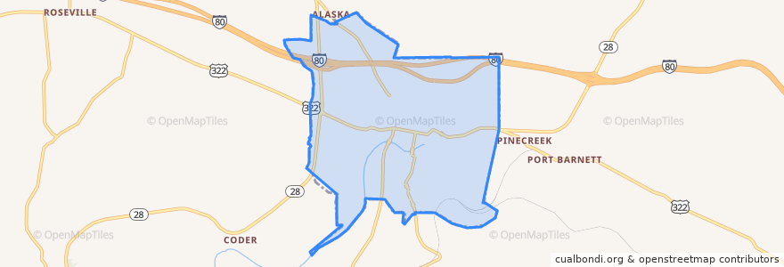 Mapa de ubicacion de Brookville.