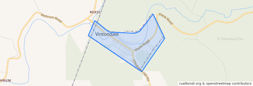 Mapa de ubicacion de Vintondale.