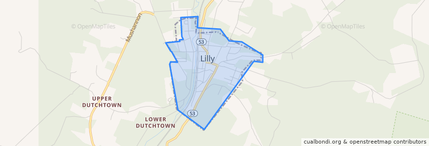 Mapa de ubicacion de Lilly.