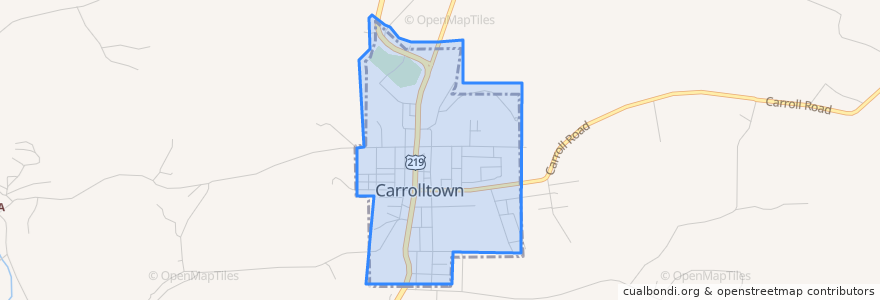 Mapa de ubicacion de Carrolltown.