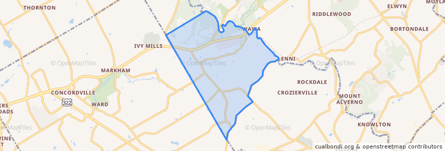Mapa de ubicacion de Chester Heights Township.