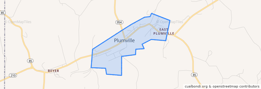 Mapa de ubicacion de Plumville.