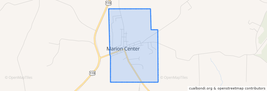 Mapa de ubicacion de Marion Center.