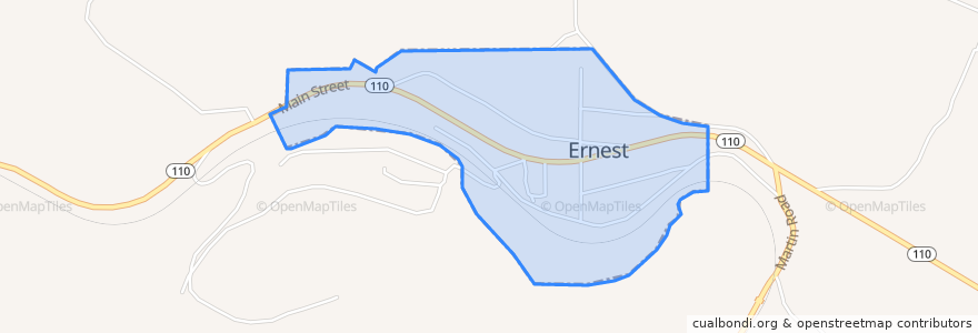 Mapa de ubicacion de Ernest.