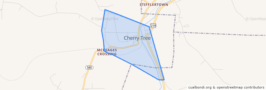 Mapa de ubicacion de Cherry Tree.