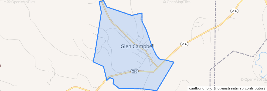 Mapa de ubicacion de Glen Campbell.