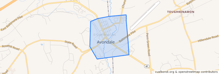 Mapa de ubicacion de Avondale.