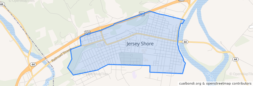 Mapa de ubicacion de Jersey Shore.