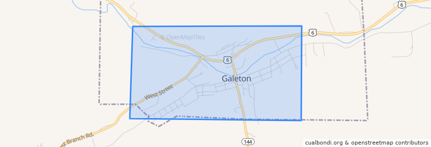 Mapa de ubicacion de Galeton.