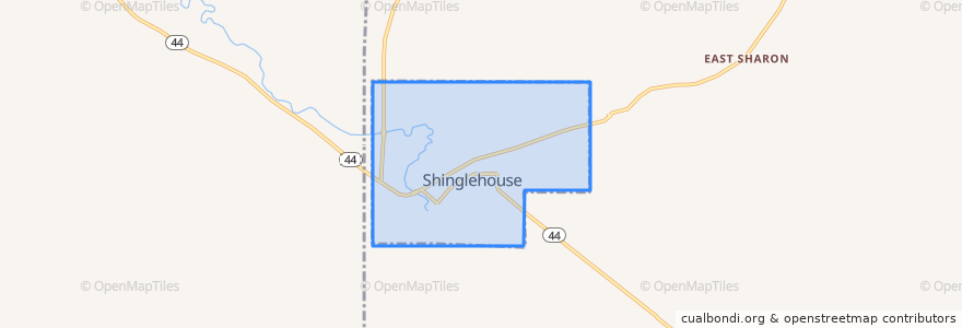 Mapa de ubicacion de Shinglehouse.