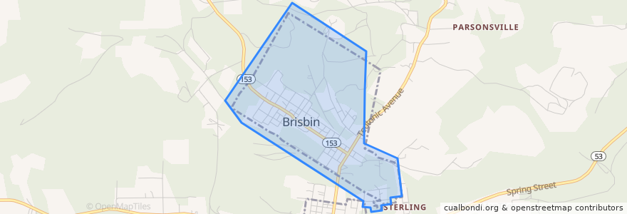 Mapa de ubicacion de Brisbin.