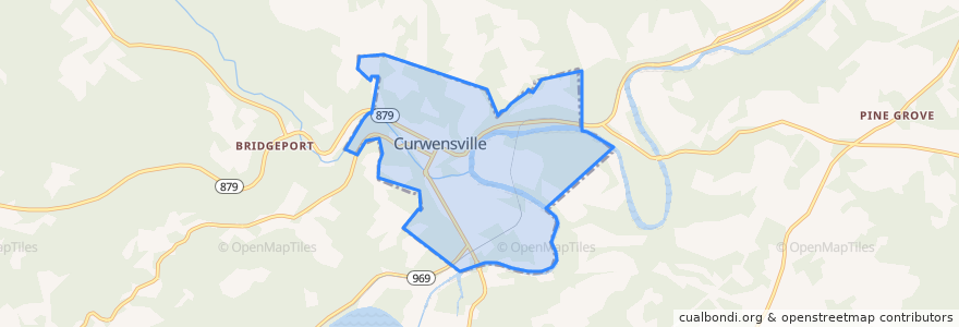 Mapa de ubicacion de Curwensville.