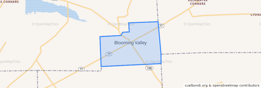 Mapa de ubicacion de Blooming Valley.