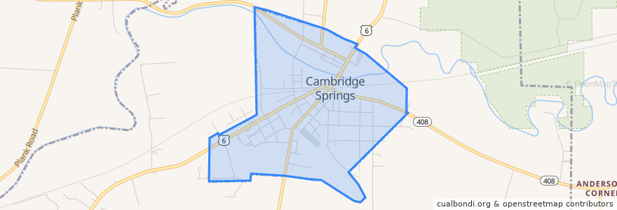 Mapa de ubicacion de Cambridge Springs.