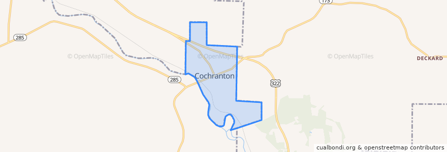 Mapa de ubicacion de Cochranton.