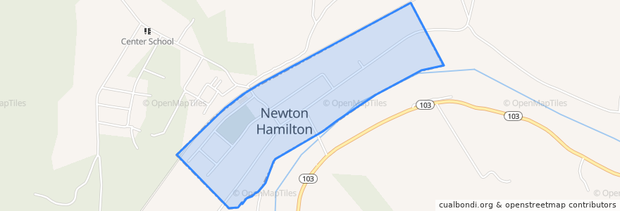 Mapa de ubicacion de Newton Hamilton.