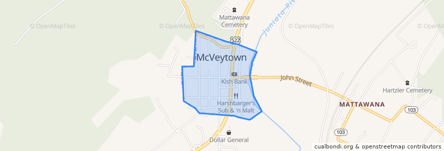 Mapa de ubicacion de McVeytown.