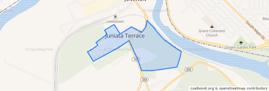 Mapa de ubicacion de Juniata Terrace.