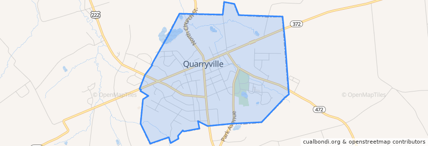 Mapa de ubicacion de Quarryville.