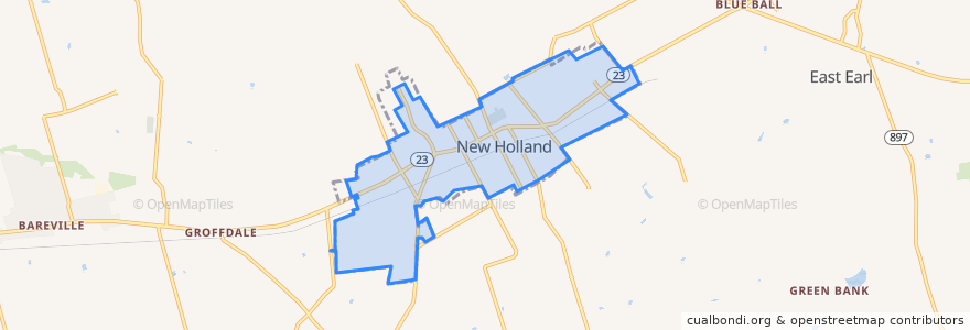 Mapa de ubicacion de New Holland.