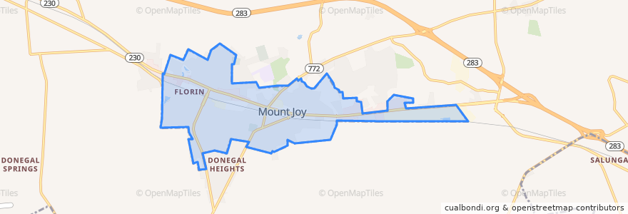 Mapa de ubicacion de Mount Joy.