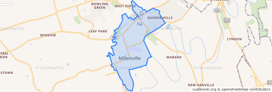 Mapa de ubicacion de Millersville.